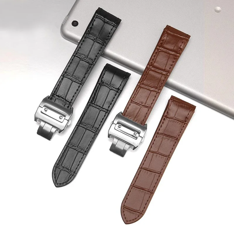 고품질 천연 가죽 시계줄, 20mm 및 23mm, 까르 - Cartier Watch Santos 리뷰 및 가격