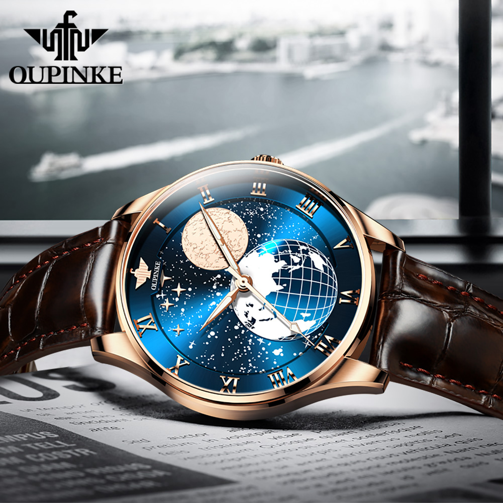 OUPINKE 3177 남성용 시계 로마 눈금 자동 기 - Omega Watch Constellation 리뷰 및 가격