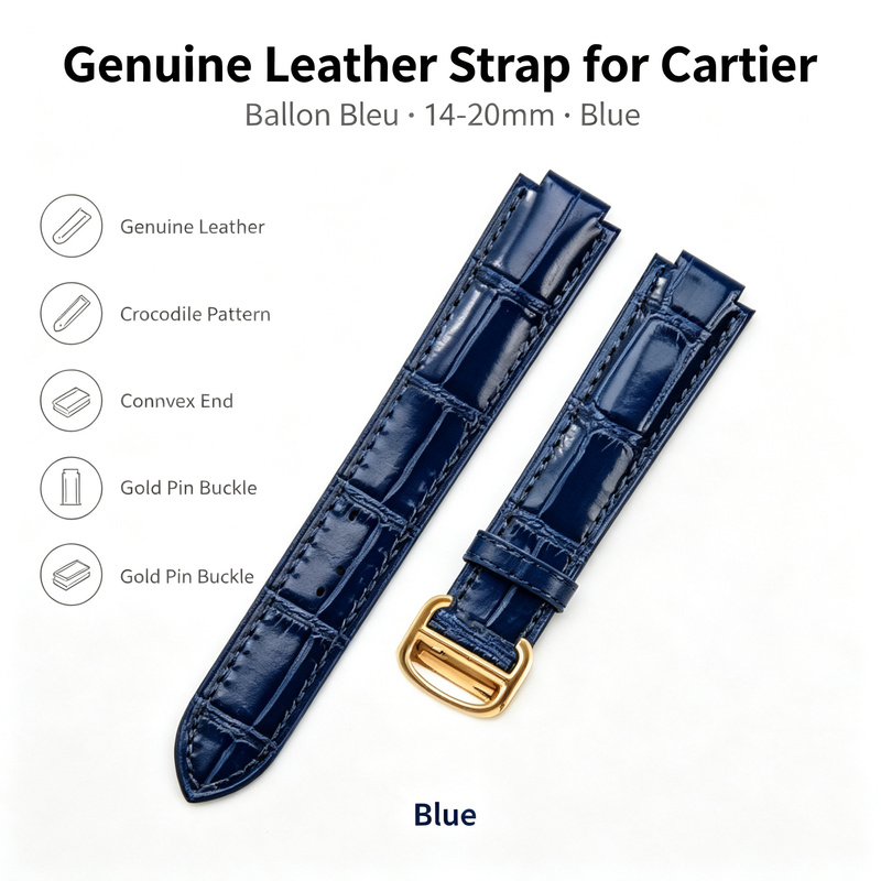 14-20mm 카르티에 발롱 블루용 천연 가죽 스트랩, - Cartier Watch Ballon Bleu 리뷰 및 가격